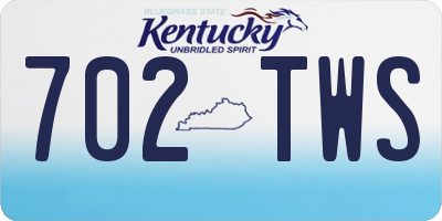 KY license plate 702TWS