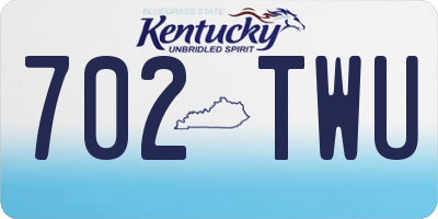 KY license plate 702TWU