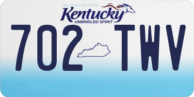 KY license plate 702TWV
