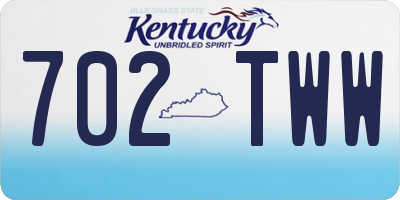 KY license plate 702TWW