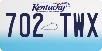 KY license plate 702TWX