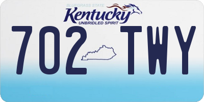 KY license plate 702TWY