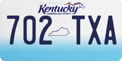 KY license plate 702TXA