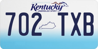 KY license plate 702TXB