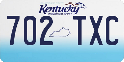 KY license plate 702TXC