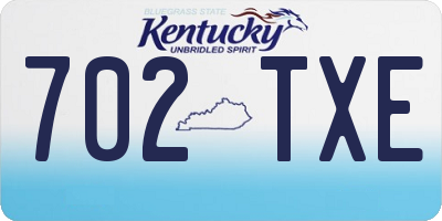 KY license plate 702TXE