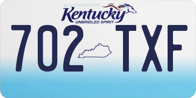KY license plate 702TXF