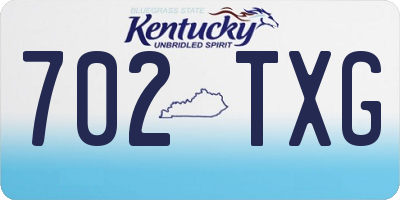 KY license plate 702TXG