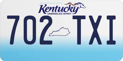 KY license plate 702TXI