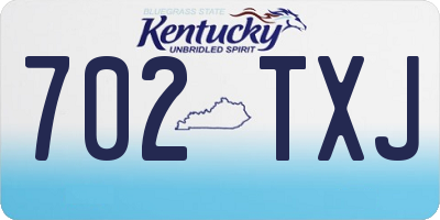 KY license plate 702TXJ