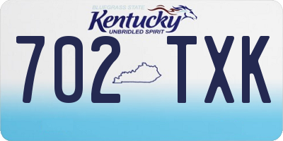 KY license plate 702TXK
