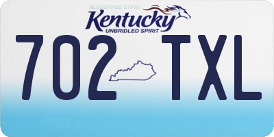 KY license plate 702TXL