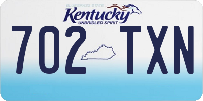 KY license plate 702TXN