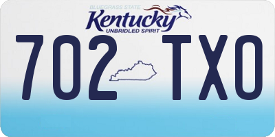 KY license plate 702TXO