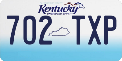 KY license plate 702TXP