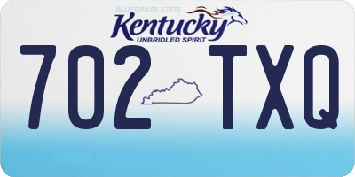 KY license plate 702TXQ