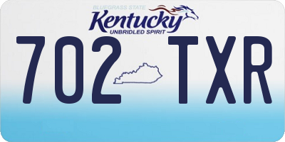 KY license plate 702TXR