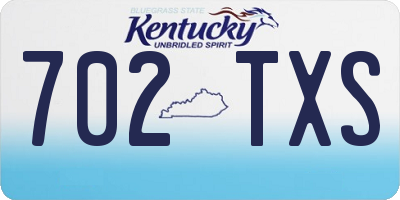 KY license plate 702TXS
