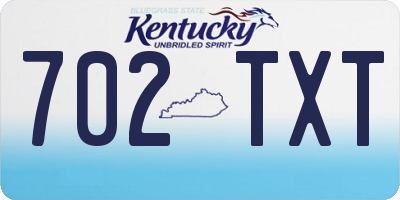 KY license plate 702TXT