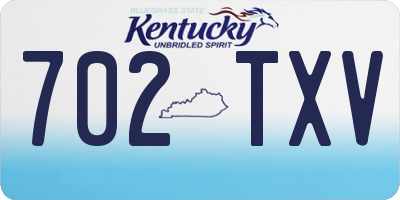 KY license plate 702TXV