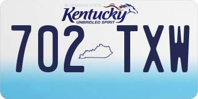 KY license plate 702TXW