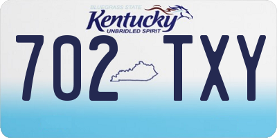 KY license plate 702TXY