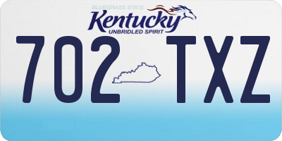 KY license plate 702TXZ