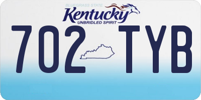 KY license plate 702TYB