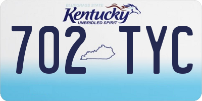 KY license plate 702TYC