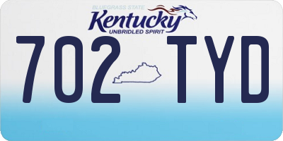 KY license plate 702TYD