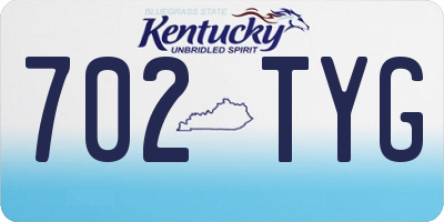 KY license plate 702TYG