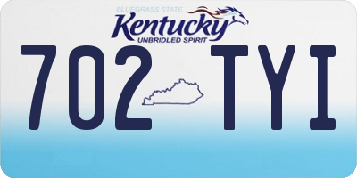 KY license plate 702TYI