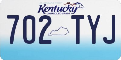 KY license plate 702TYJ