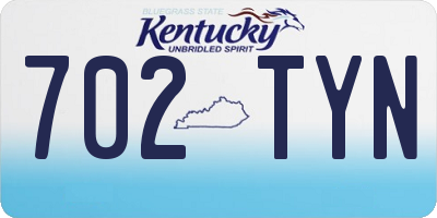 KY license plate 702TYN