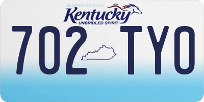 KY license plate 702TYO