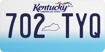 KY license plate 702TYQ