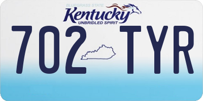 KY license plate 702TYR