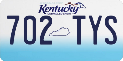 KY license plate 702TYS