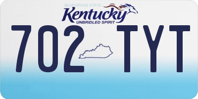 KY license plate 702TYT