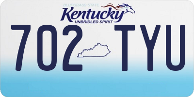 KY license plate 702TYU