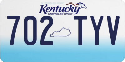 KY license plate 702TYV