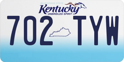 KY license plate 702TYW