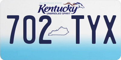 KY license plate 702TYX