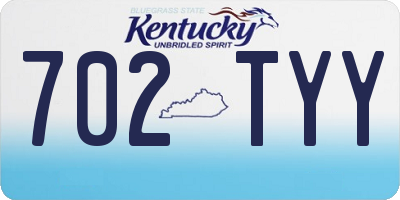 KY license plate 702TYY