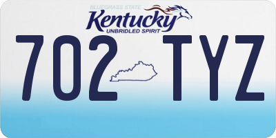 KY license plate 702TYZ
