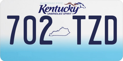 KY license plate 702TZD