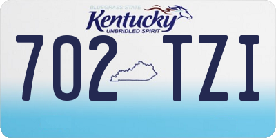 KY license plate 702TZI