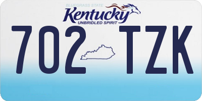 KY license plate 702TZK