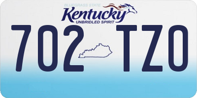 KY license plate 702TZO