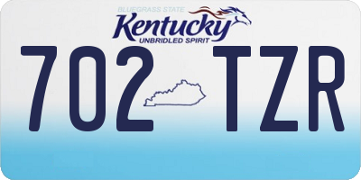 KY license plate 702TZR